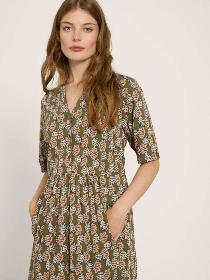 Women White Stuff Dresses Naya Soft Jersey Dress Chartreuse Print Women White Stuff Dresses Naya Soft Jersey Dress Chartreuse Print