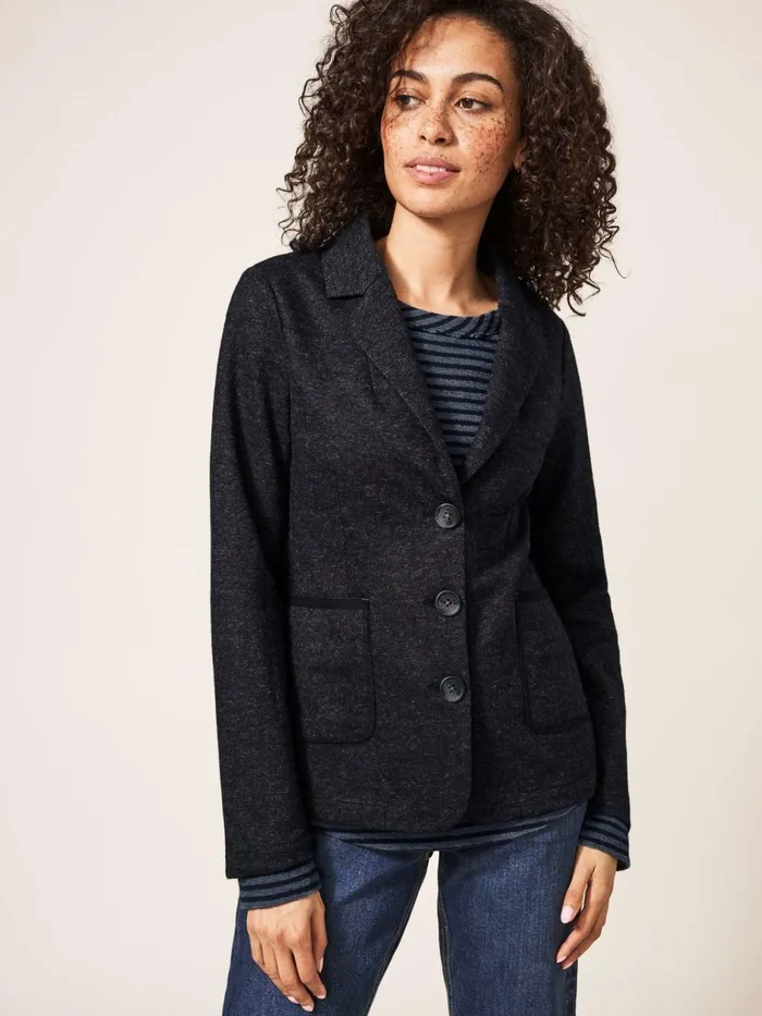 Women White Stuff Jackets And Blazers Olivia Wool Mix Blazer Grey Multi