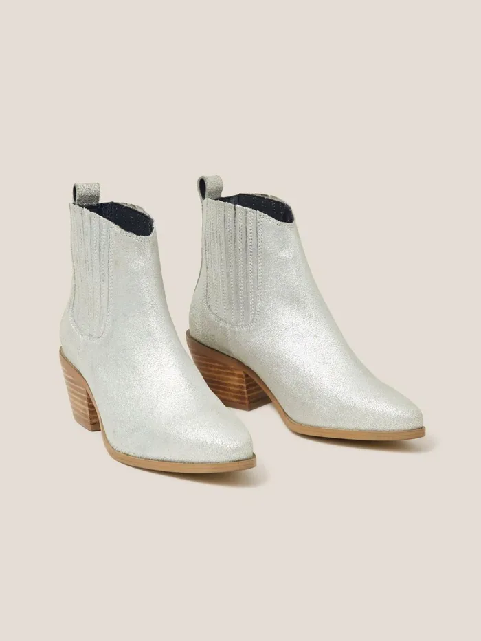 Women White Stuff Partywear Cherry Leather Ankle Boot Mixed Metallic Women White Stuff Partywear Cherry Leather Ankle Boot Mixed Metallic