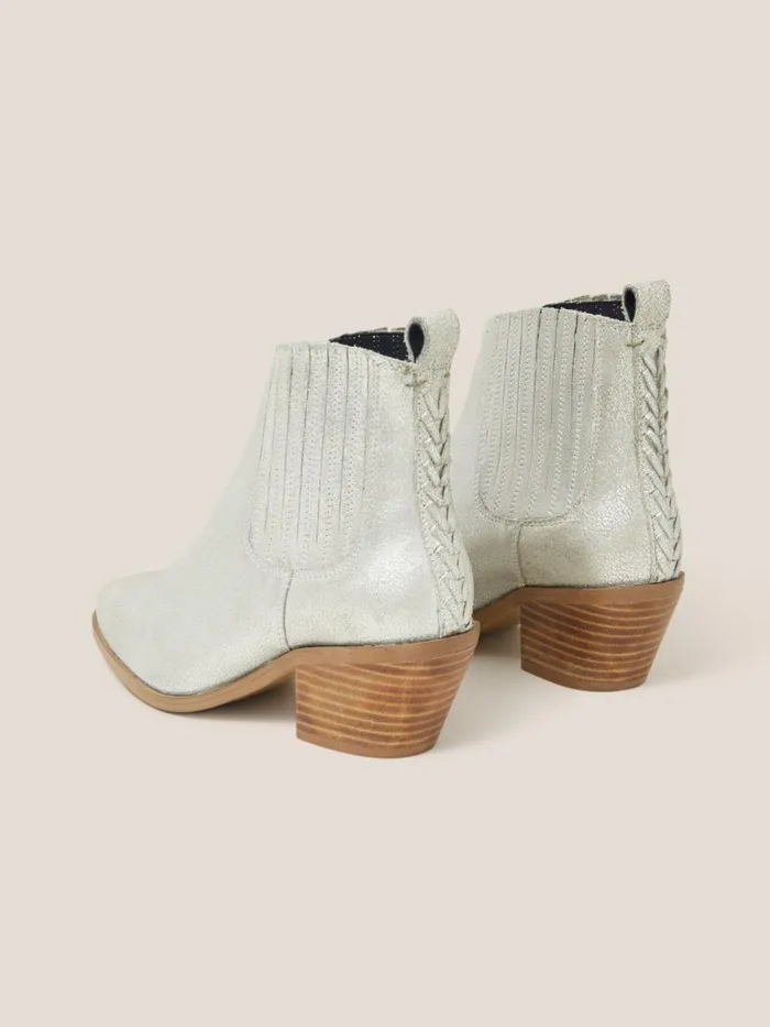 Women White Stuff Partywear Cherry Leather Ankle Boot Mixed Metallic Women White Stuff Partywear Cherry Leather Ankle Boot Mixed Metallic