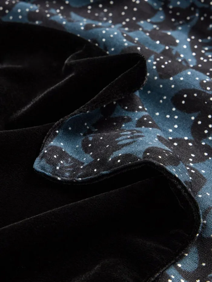 Women White Stuff Partywear Foil Print Velvet Scarf Pure Black Women White Stuff Partywear Foil Print Velvet Scarf Pure Black