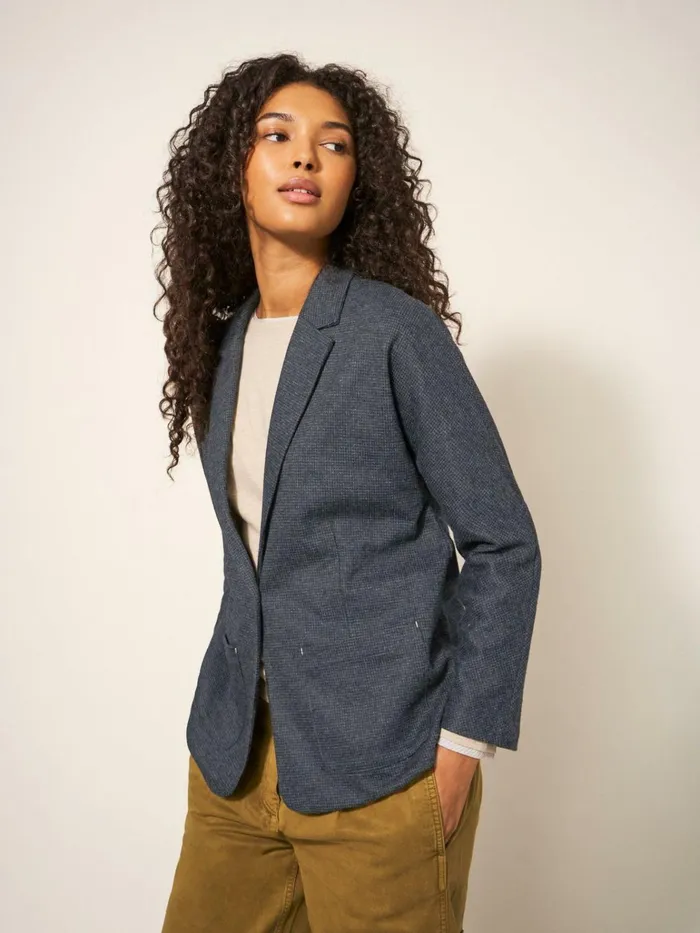 Women White Stuff Petite Clothing Daphne Smart Long Sleeve Jersey Blazer Grey Multi Women White Stuff Petite Clothing Daphne Smart Long Sleeve Jersey Blazer Grey Multi