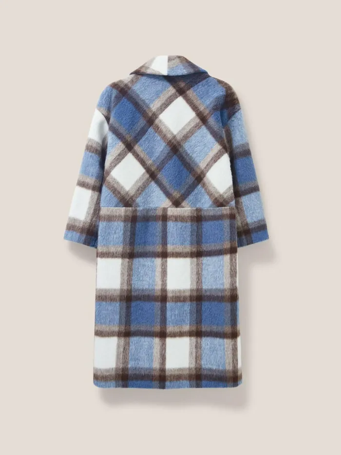 Women White Stuff Petite Clothing Lara Check Coat Blue Multi Women White Stuff Petite Clothing Lara Check Coat Blue Multi