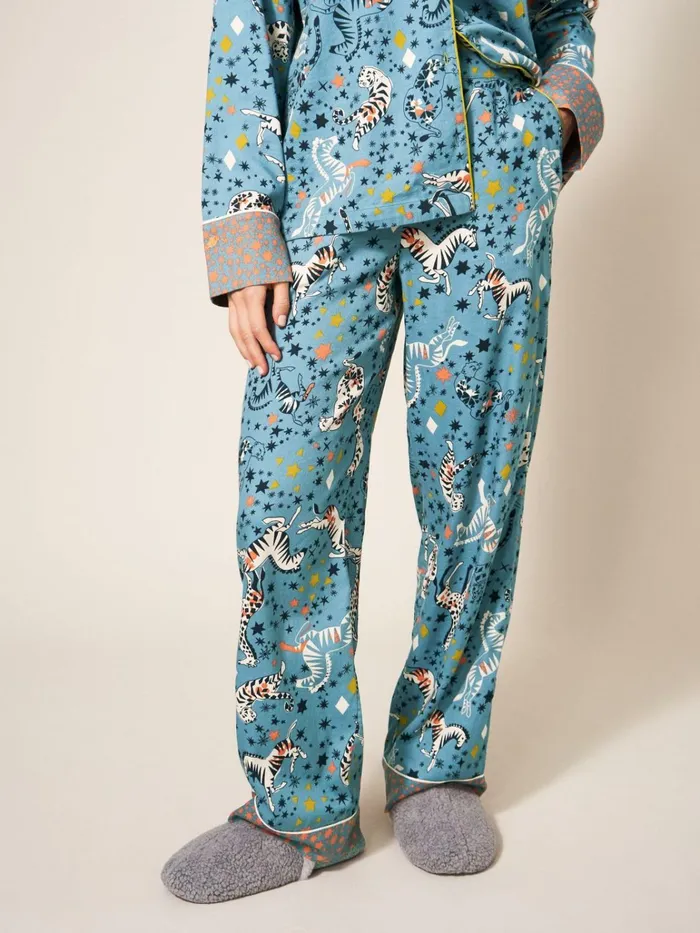 Women White Stuff Pyjamas And Nightwear Nina Organic PJ Bottom Blue Multi Women White Stuff Pyjamas And Nightwear Nina Organic PJ Bottom Blue Multi