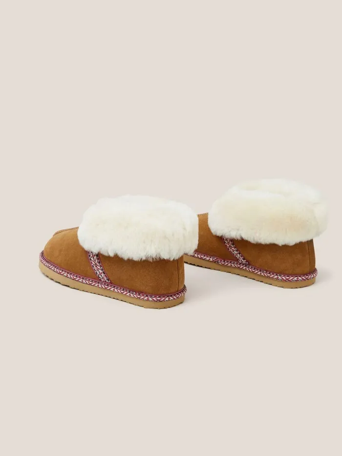 Women White Stuff Pyjamas And Nightwear Suede Shearling Slipper Bootie Mid Tan Women White Stuff Pyjamas And Nightwear Suede Shearling Slipper Bootie Mid Tan