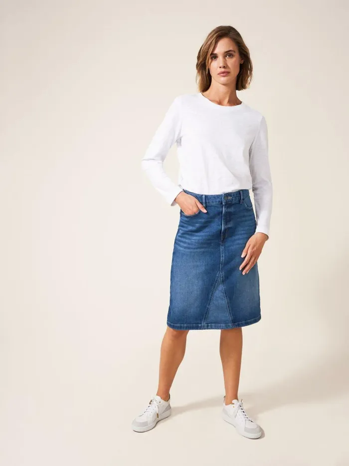 Women White Stuff Skirts Jemma Denim Skirt Mid Denim