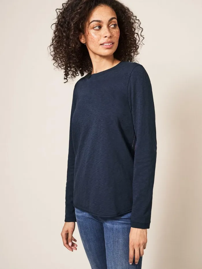 Women White Stuff Tops And Tshirts Cassie Crew Tee French Navy