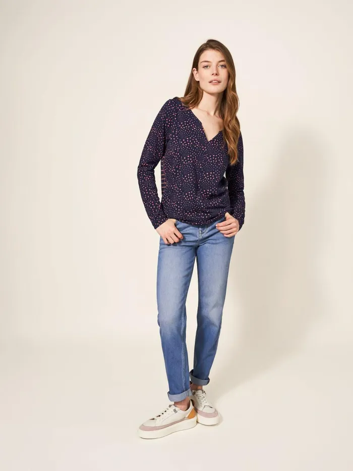 Women White Stuff Tops And Tshirts Nelly Long Sleeve TShirt Navy Multi Women White Stuff Tops And Tshirts Nelly Long Sleeve TShirt Navy Multi