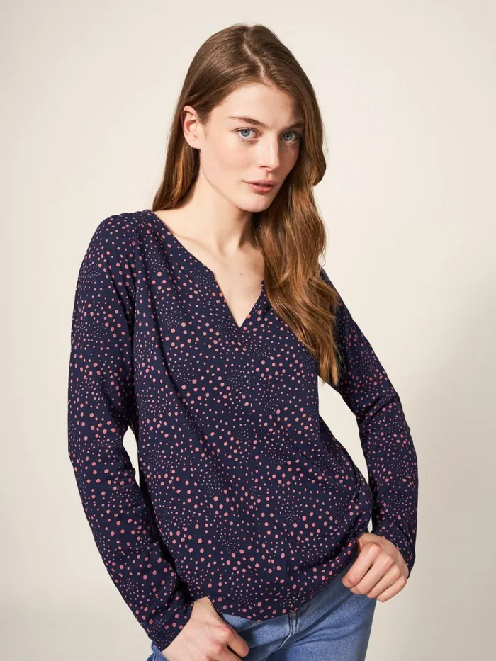 Women White Stuff Tops And Tshirts Nelly Long Sleeve TShirt Navy Multi Women White Stuff Tops And Tshirts Nelly Long Sleeve TShirt Navy Multi