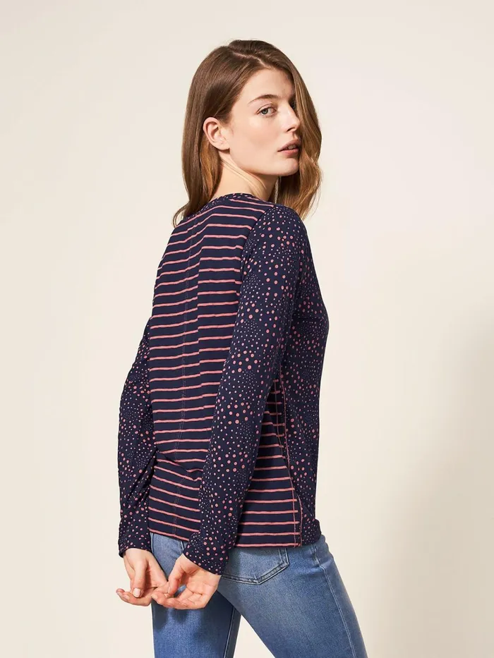 Women White Stuff Tops And Tshirts Nelly Long Sleeve TShirt Navy Multi Women White Stuff Tops And Tshirts Nelly Long Sleeve TShirt Navy Multi