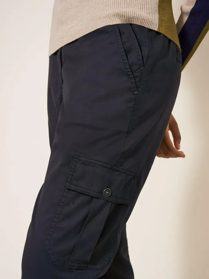 Women White Stuff Trousers Everleigh Cargo Trouser Washed Black