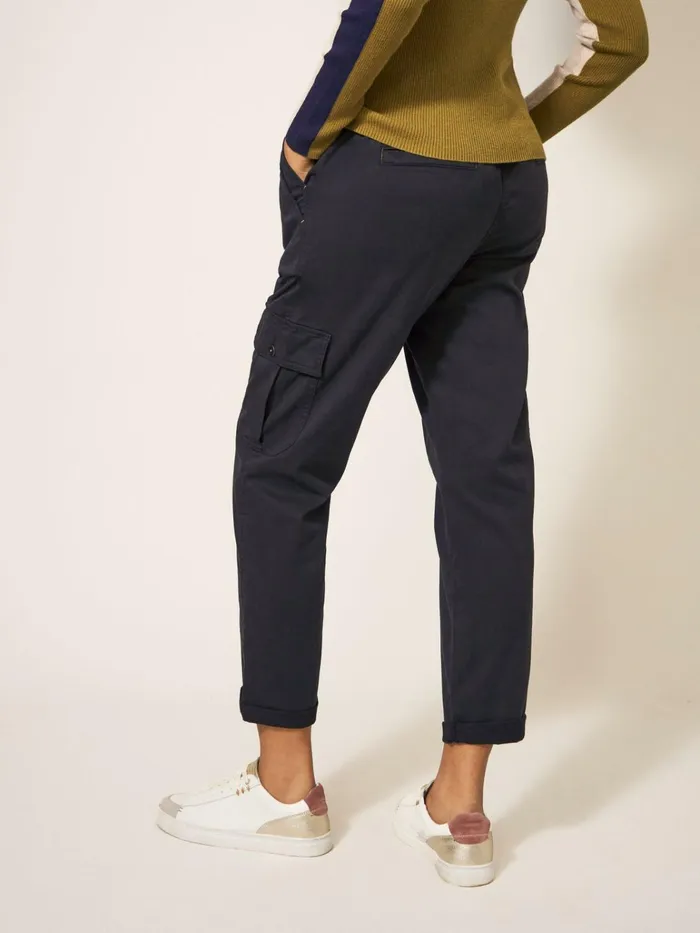 Women White Stuff Trousers Everleigh Cargo Trouser Washed Black
