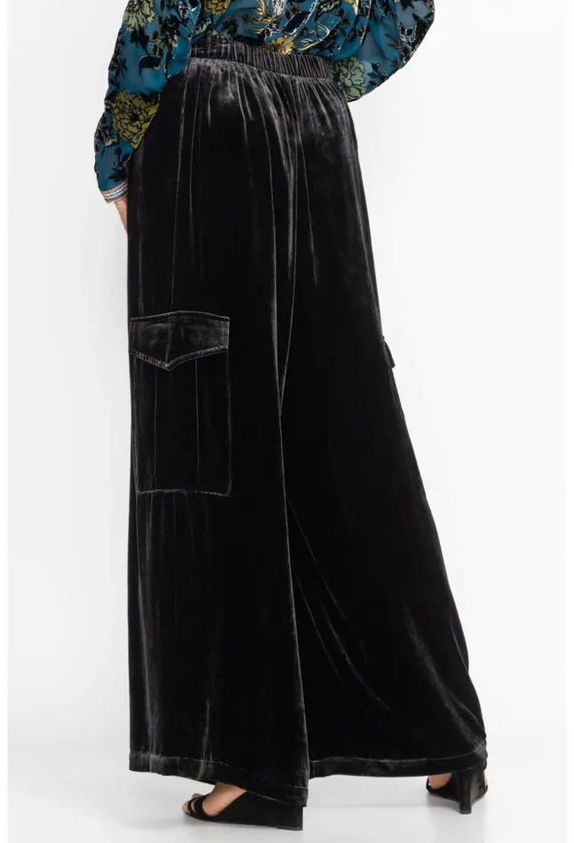 Women Zatima Silk Cargo Pant Black Johnny Was Bottoms