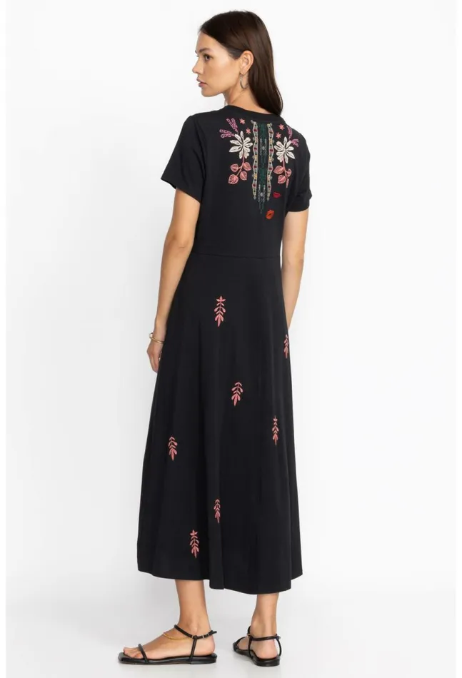 Women Zuzu Knit TShirt Dress Black Johnny Was Dresses