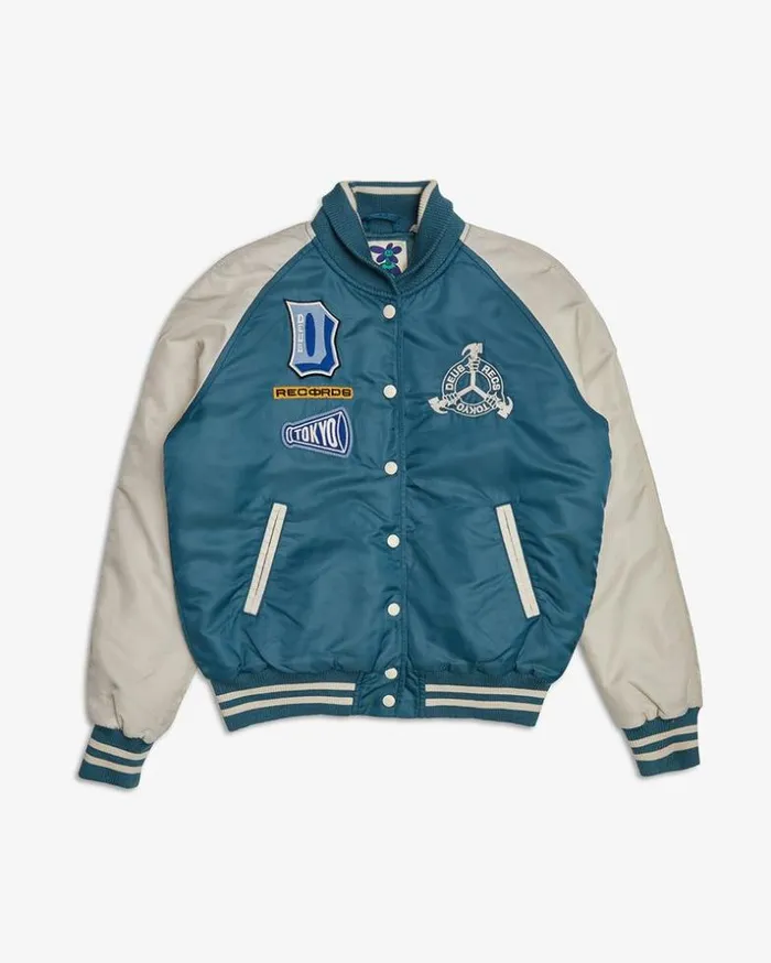 Womens Deus Ex Machina Jackets Chromatic Varsity Jacket 8211 Mallard Mallard Womens Deus Ex Machina Jackets Chromatic Varsity Jacket 8211 Mallard Mallard