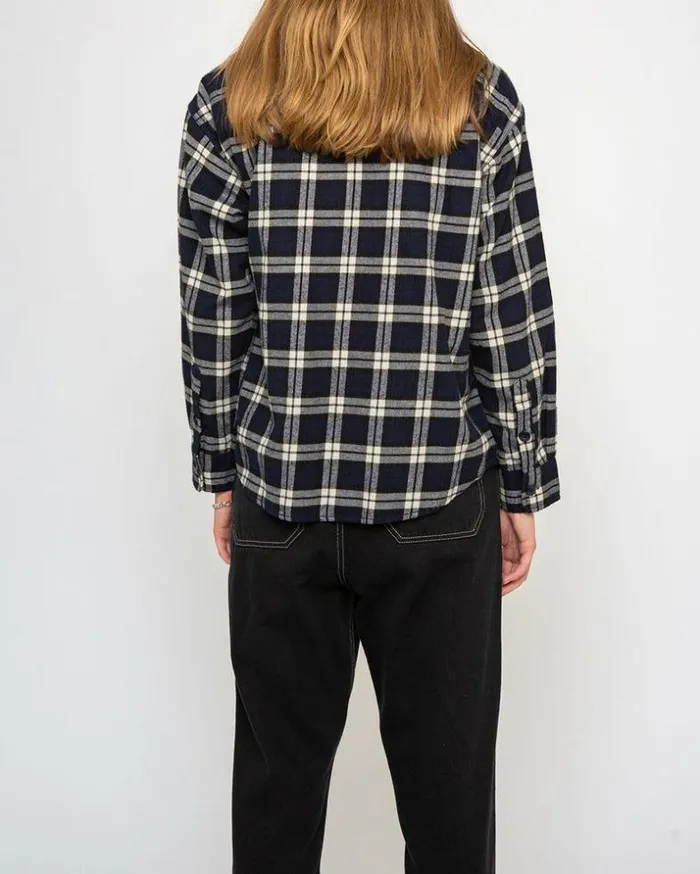 Womens Deus Ex Machina Shirts Flannel Check Shirt 8211 Navy Check Navy Check Womens Deus Ex Machina Shirts Flannel Check Shirt 8211 Navy Check Navy Check