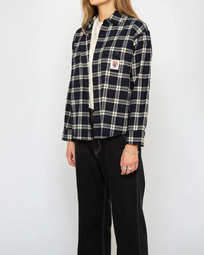 Womens Deus Ex Machina Shirts Flannel Check Shirt 8211 Navy Check Navy Check Womens Deus Ex Machina Shirts Flannel Check Shirt 8211 Navy Check Navy Check