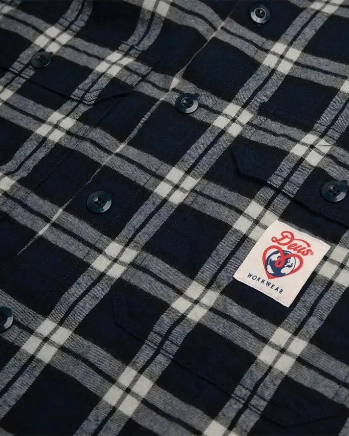 Womens Deus Ex Machina Shirts Flannel Check Shirt 8211 Navy Check Navy Check Womens Deus Ex Machina Shirts Flannel Check Shirt 8211 Navy Check Navy Check