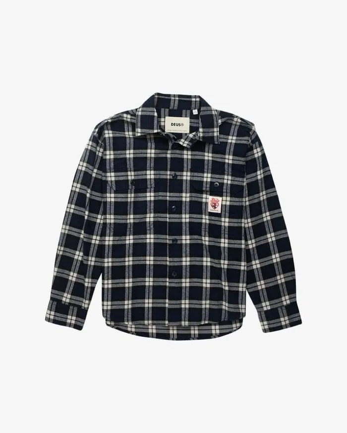 Womens Deus Ex Machina Shirts Flannel Check Shirt 8211 Navy Check Navy Check Womens Deus Ex Machina Shirts Flannel Check Shirt 8211 Navy Check Navy Check