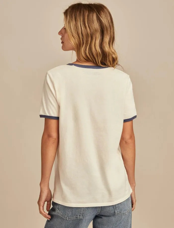 Woodstock Bandana Ringer Whisper White Women Lucky Brand Graphic Tees