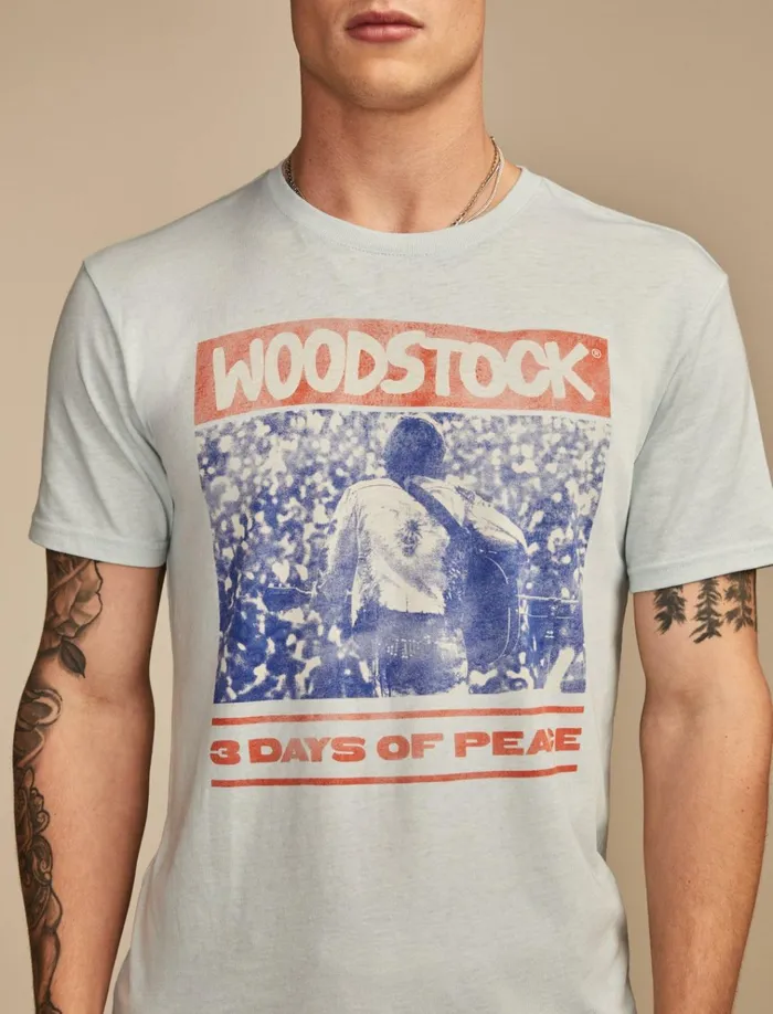 Woodstock Poster Cloud Blue Men Lucky Brand Graphic Tees