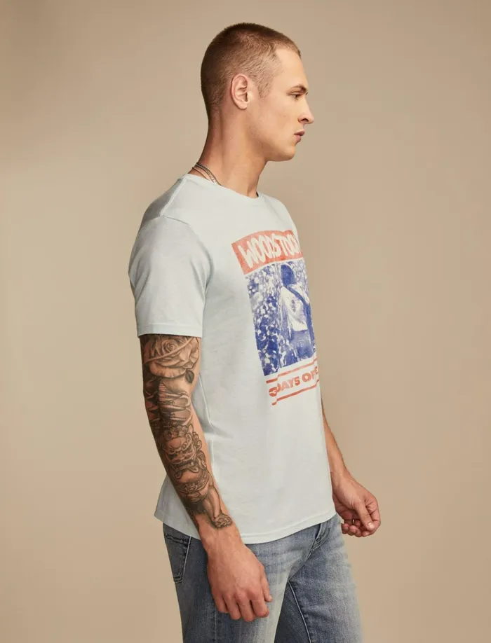 Woodstock Poster Cloud Blue Men Lucky Brand Graphic Tees