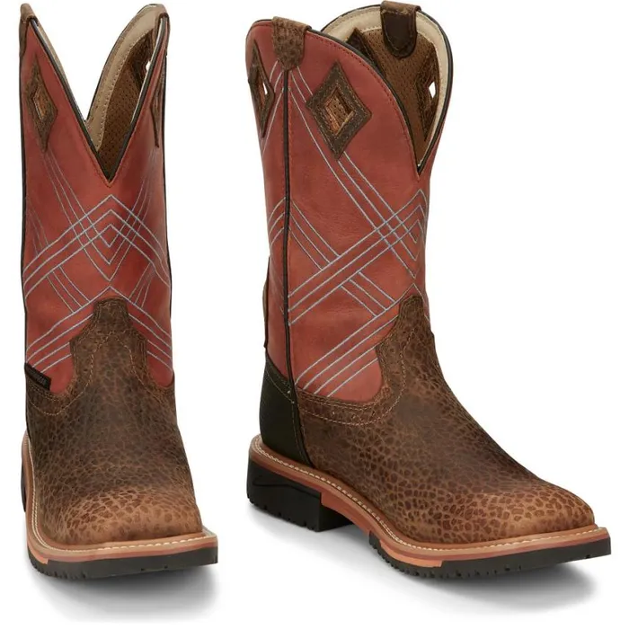 Work Men Justin Boots Dalhart 12034 Waterproof Work Boot Caramel 040brown041