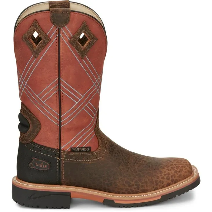 Work Men Justin Boots Dalhart 12034 Waterproof Work Boot Caramel 040brown041