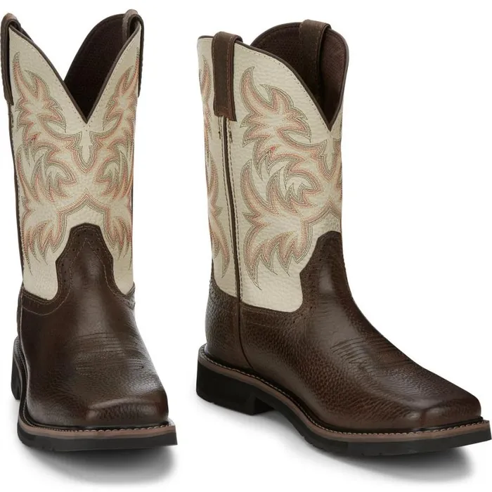 Work Men Justin Boots Driller 11034 Work Boot Copper 040brown041
