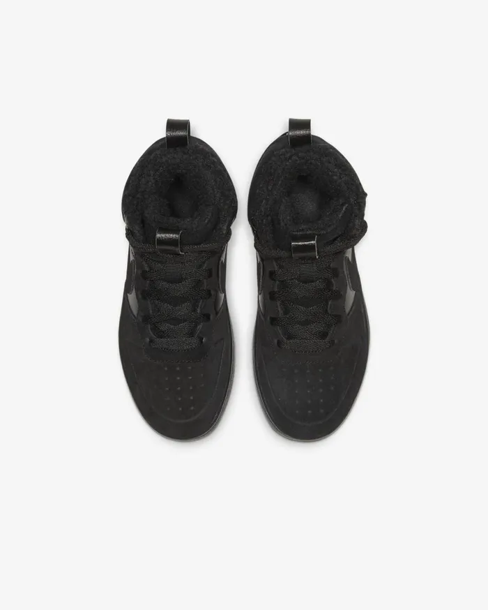 Younger Kids 3 8211 7 Years Kids Nike Court Borough Mid 2 Blackblackblack