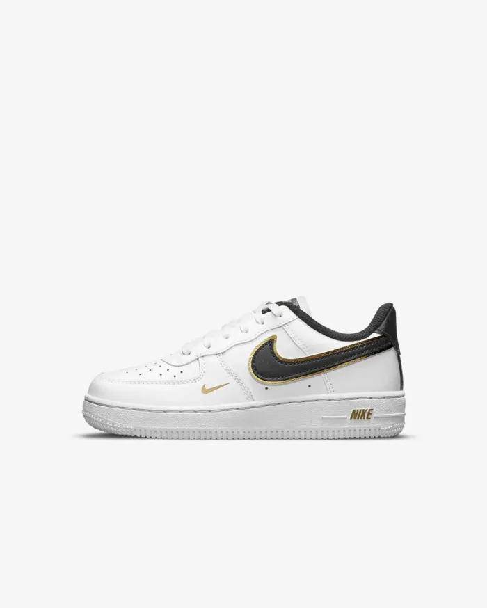 Younger Kids 3 8211 7 Years Kids Nike Force 1 LV8 Whitemetallic Goldwhiteblack Younger Kids 3 8211 7 Years Kids Nike Force 1 LV8 Whitemetallic Goldwhiteblack