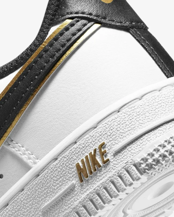 Younger Kids 3 8211 7 Years Kids Nike Force 1 LV8 Whitemetallic Goldwhiteblack