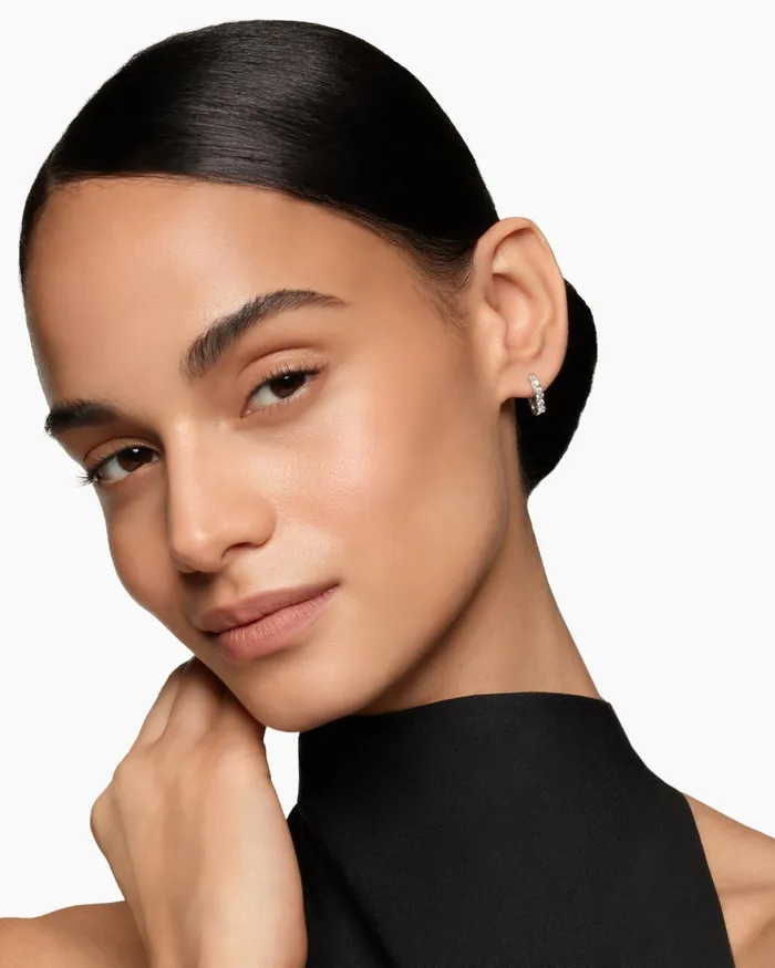 Zig Zag Stax Huggie Hoop Earrings In Sterling Silver With Diamonds 13mm Women David Yurman Hoop Zig Zag Stax Huggie Hoop Earrings In Sterling Silver With Diamonds 13mm Women David Yurman Hoop
