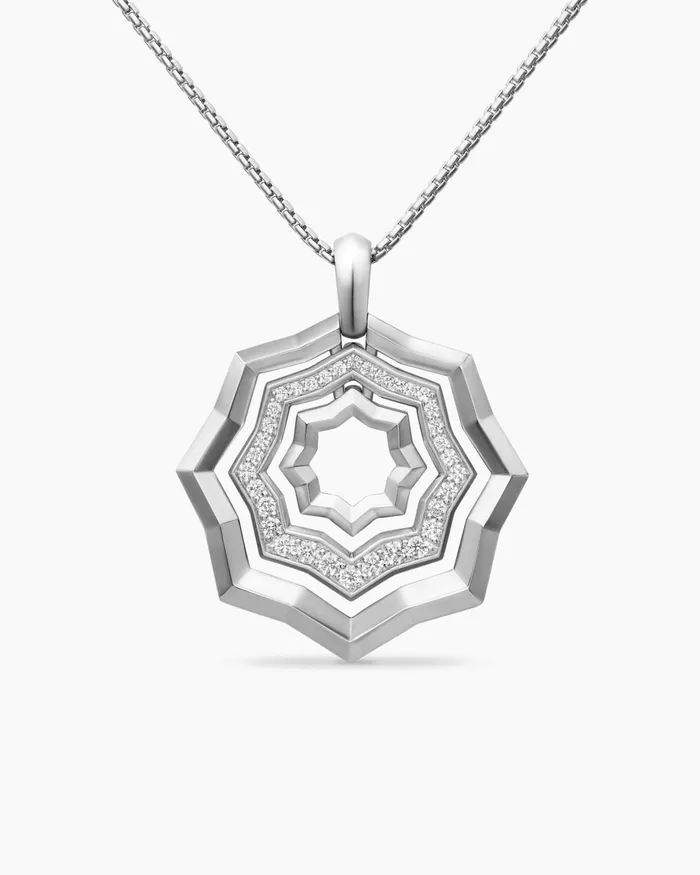 Zig Zag Stax Pendant Necklace In Sterling Silver With Diamonds 28mm Women David Yurman Pendant Zig Zag Stax Pendant Necklace In Sterling Silver With Diamonds 28mm Women David Yurman Pendant