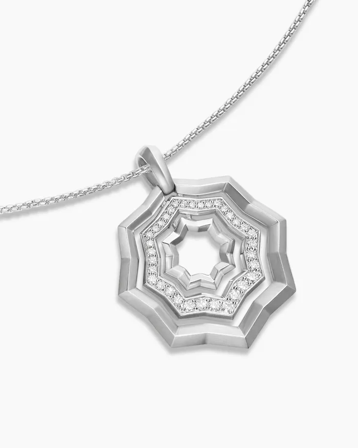 Zig Zag Stax Pendant Necklace In Sterling Silver With Diamonds 28mm Women David Yurman Pendant Zig Zag Stax Pendant Necklace In Sterling Silver With Diamonds 28mm Women David Yurman Pendant