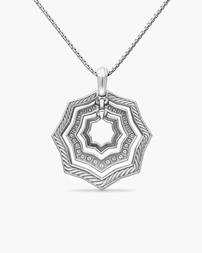 Zig Zag Stax Pendant Necklace In Sterling Silver With Diamonds 28mm Women David Yurman Pendant Zig Zag Stax Pendant Necklace In Sterling Silver With Diamonds 28mm Women David Yurman Pendant