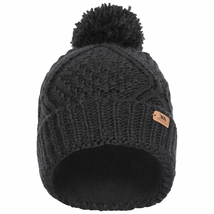 Zyra Knitted Bobble Hat Black Women Trespass Hats