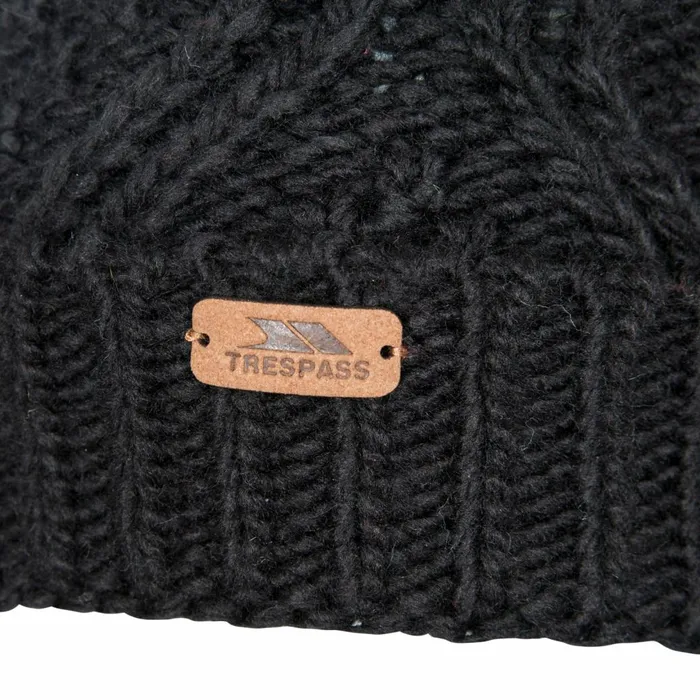 Zyra Knitted Bobble Hat Black Women Trespass Hats